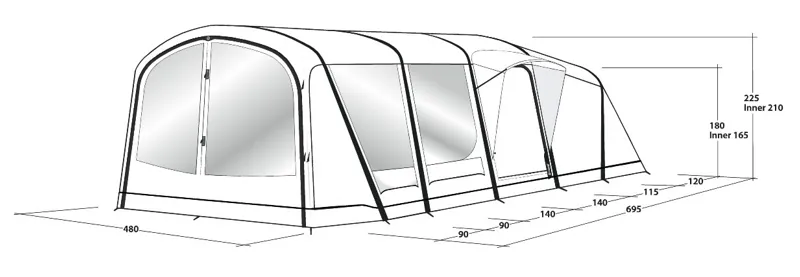 Outwell Sundale 7PA Inflatable Tent - 2022 Model-3